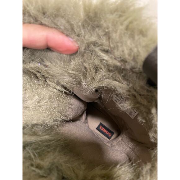 SOREL Herringbone Quilted Brown Winter Waterproof Boots Faux Fur Trim Lined 9us - Picture 4 of 9